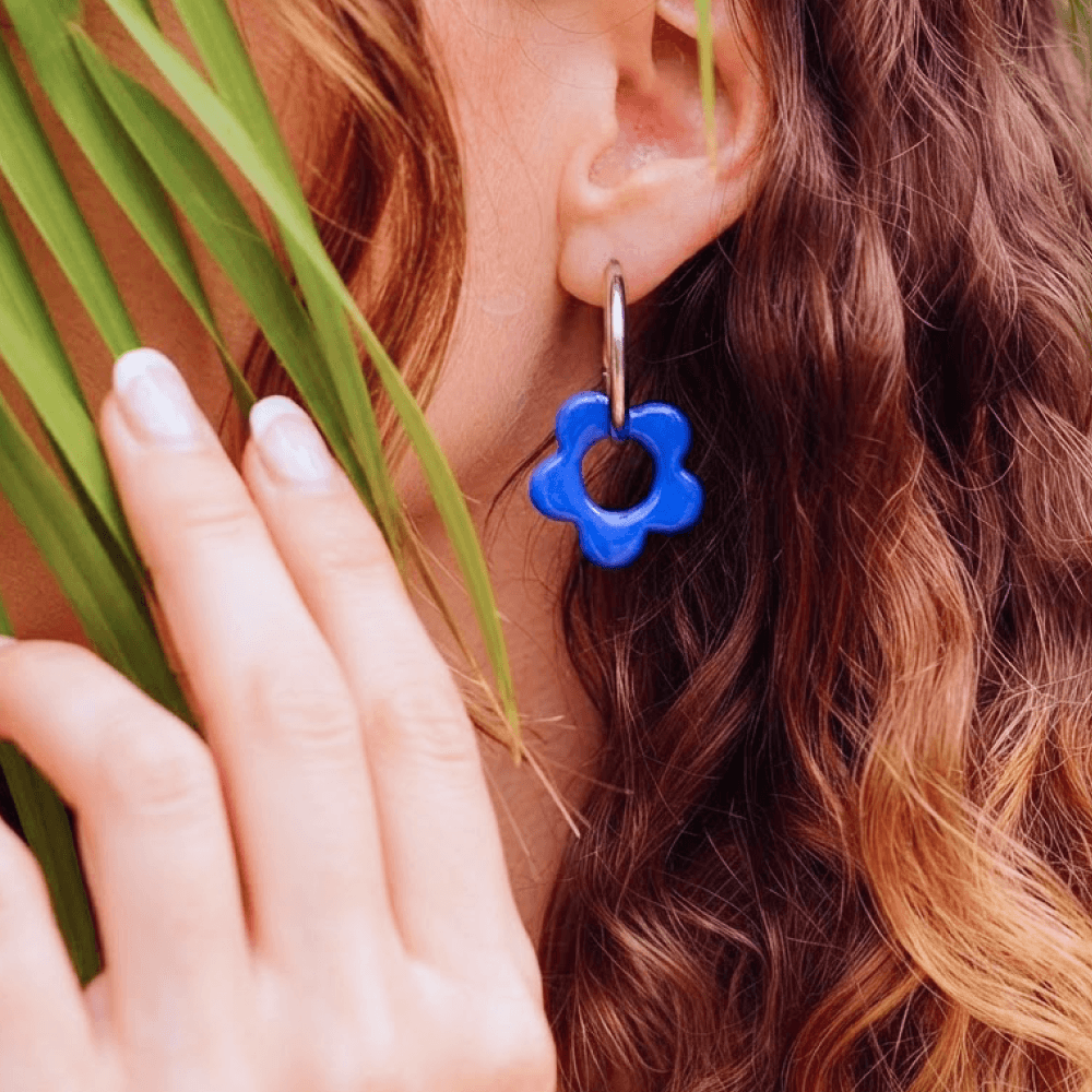 Kolczyki Cobalt Flower - obrazek 2