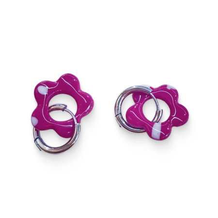 Kolczyki Pink Pop Hoops